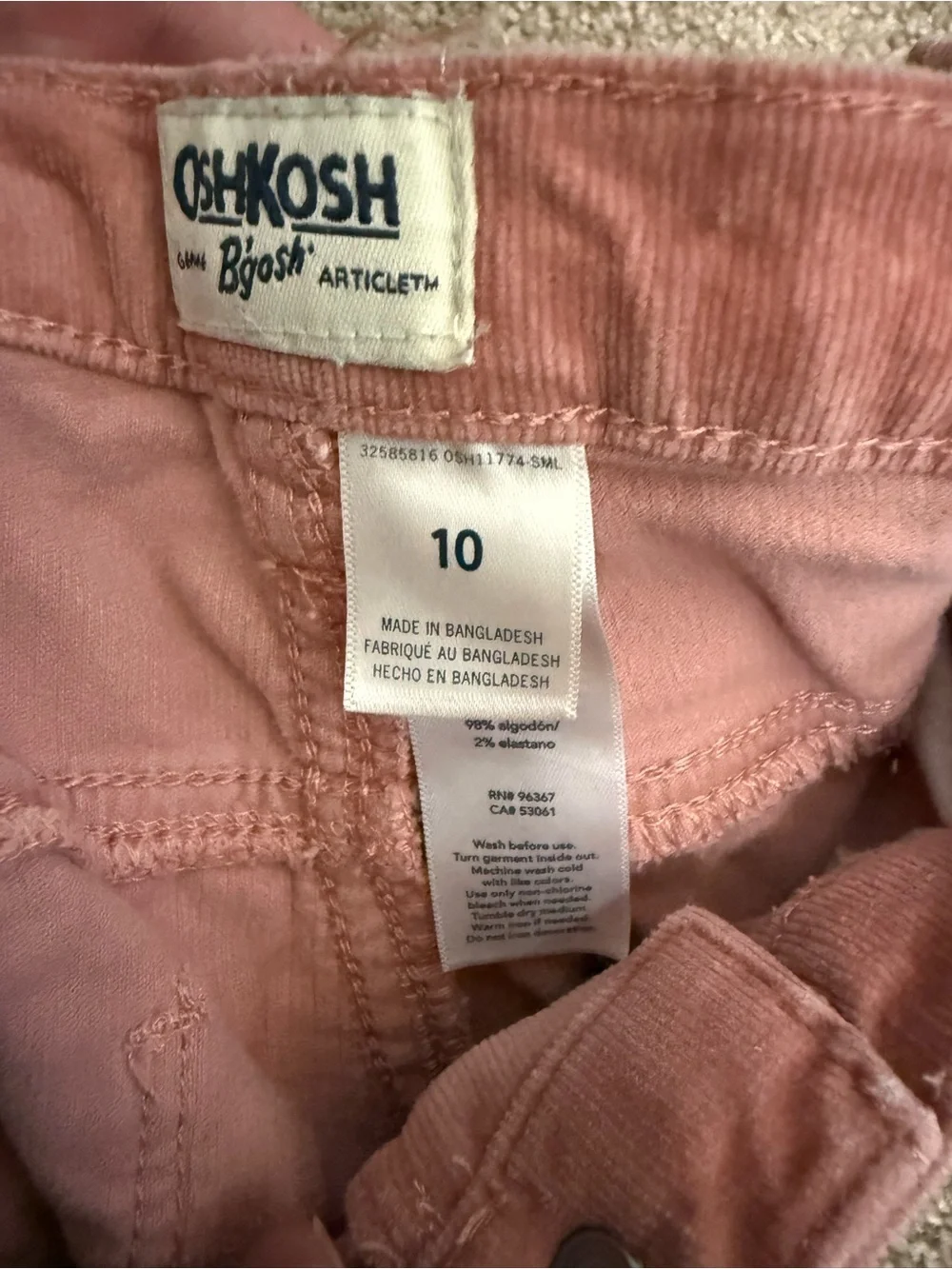 Girls Size 10 Pants Bundle - OshKosh, Gymboree, Wonder Nation . F34